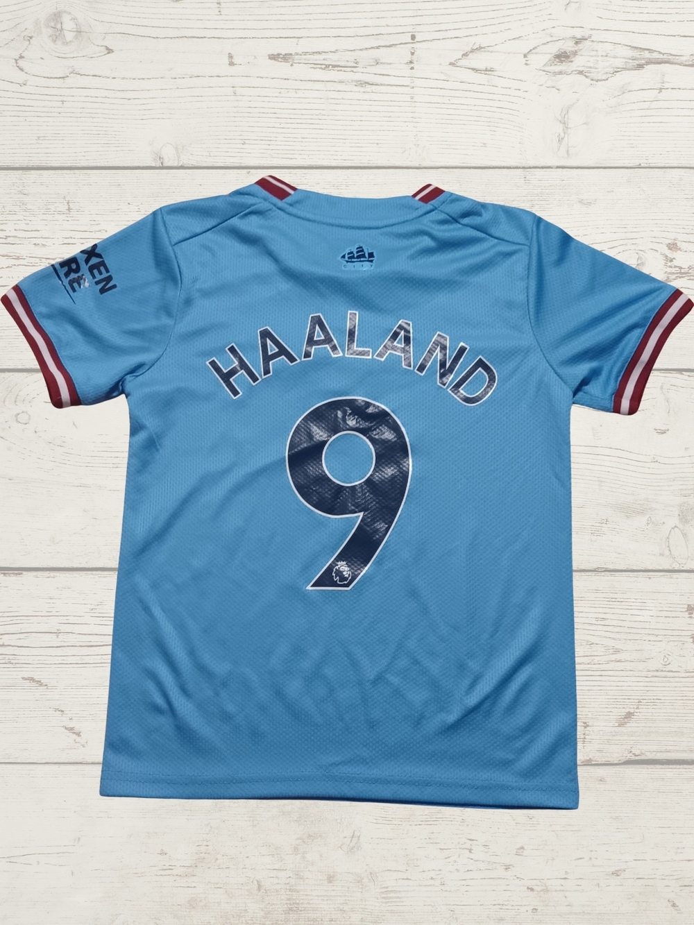 Official Man City Haaland #9 Kids Short Sleeve Jersey - Sky Blue - Picture 2 of 4